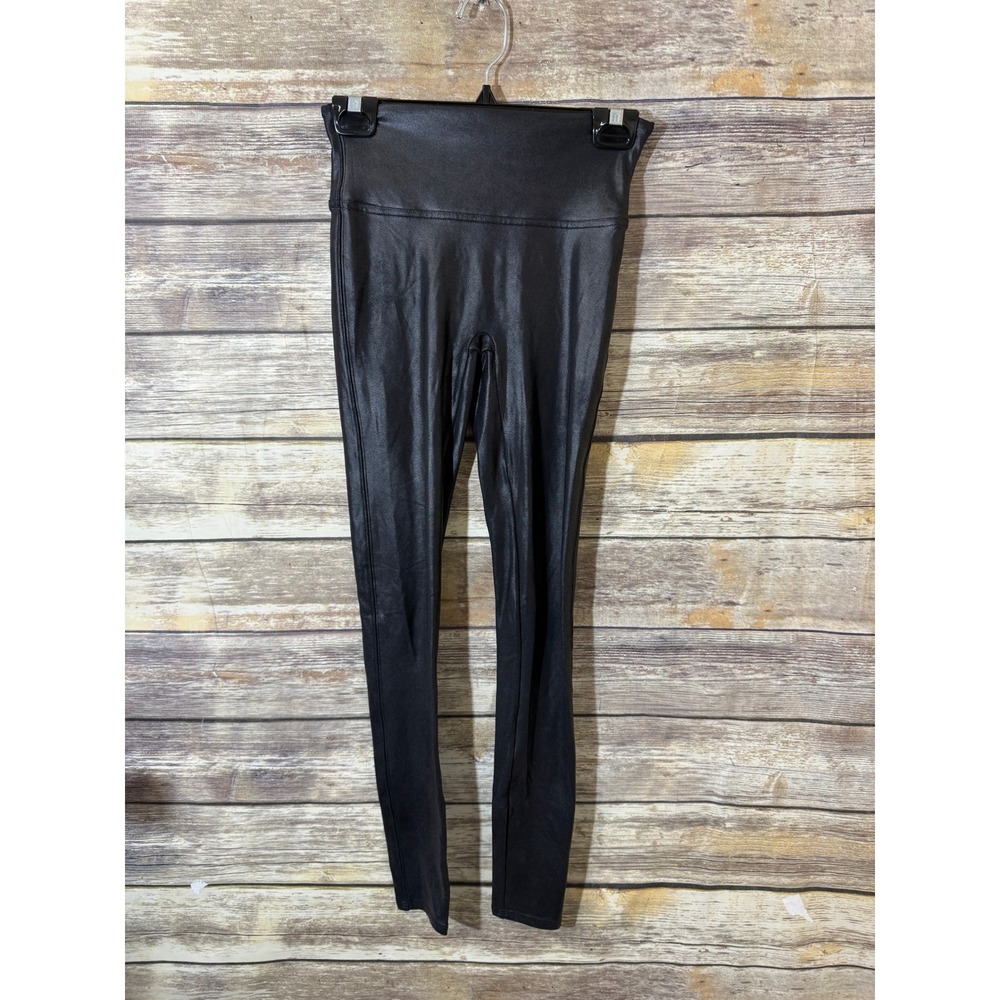 SPANX‎ Ready To Wow Faux Leather Leggings Black High Waist 2437 S Small - Picture 2 of 7